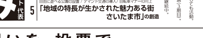 選挙公報に掲載された魅力ある街づくり公約