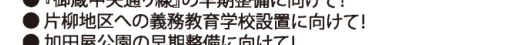 選挙公報記載の片柳地区への義務教育学校設置公約